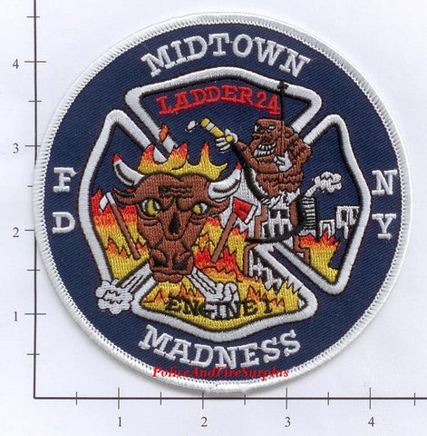 New York City Engine 1 Ladder 24 Fire Patch v4 Round