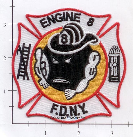 New York City Engine 8 Fire Patch v8 White Maltese