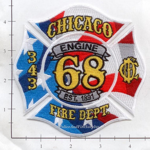 Illinois - Chicago Engine 68 Ambulance 63 Fire Dept Patch v1