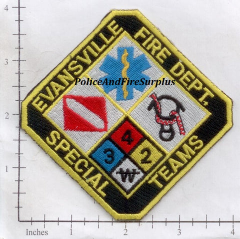 Indiana - Evansville Fire Dept Special Team Fire Dept Patch