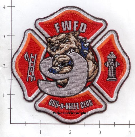 Indiana - Fort Wayne Station 9 Fire Dept Patch v2 Gun-N-Knife