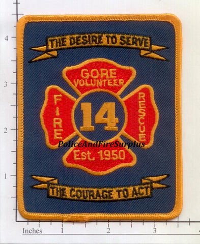 Virginia - Gore Volunteer Fire rescue Patch