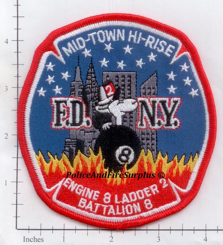 New York City Engine 8 Ladder 2 Battalion 8 Fire Patch