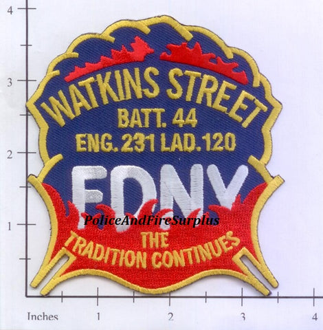 New York City Engine 231 Ladder 120 Battalion 44 Fire Dept Patch v7