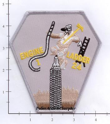New York City Engine 1 Ladder 24 Fire Patch v5 Gray