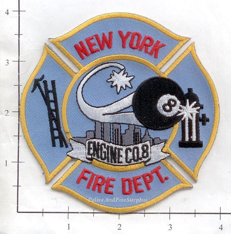 New York City Engine 8 Fire Patch v5 Blue Maltese