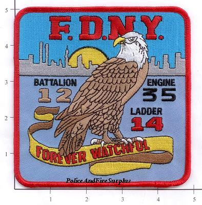 New York City Engine 35 Ladder 14 Battalion 12 Fire Patch v3