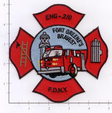 New York City Engine 210 Fire Dept Patch v7 red O/S