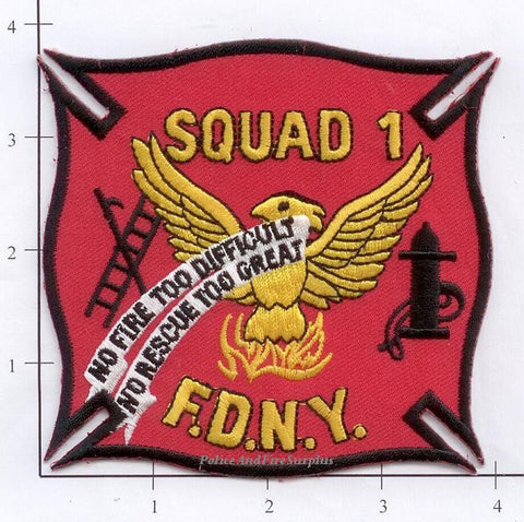 New York City Squad 1 Fire Patch v2 red