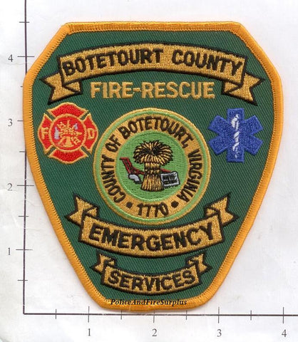 Virginia - Botetourt County Emergency Services, Fire Rescue Fire Dept Patch