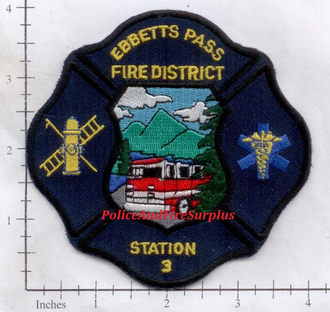California - Ebbetts Pass Fire District Station 3 Fire Dept Patch