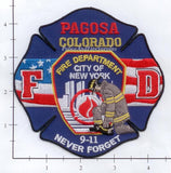 Colorado - Pagosa New York City Fire Dept Patch WTC 9-11 Patch