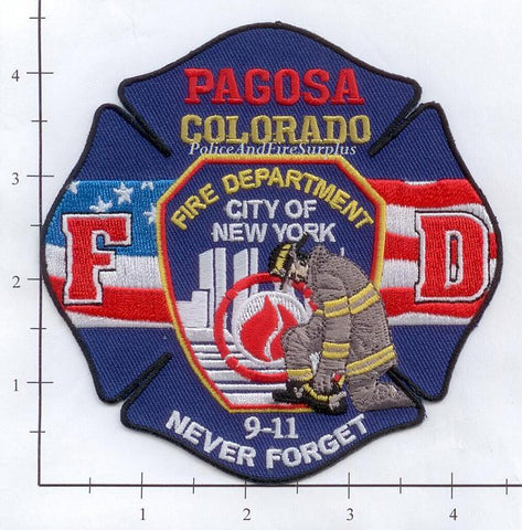 Colorado - Pagosa New York City Fire Dept Patch WTC 9-11 Patch