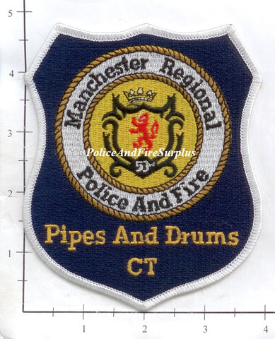 Connecticut - Manchester Regional Police And Fire Pipes And Drums Patch