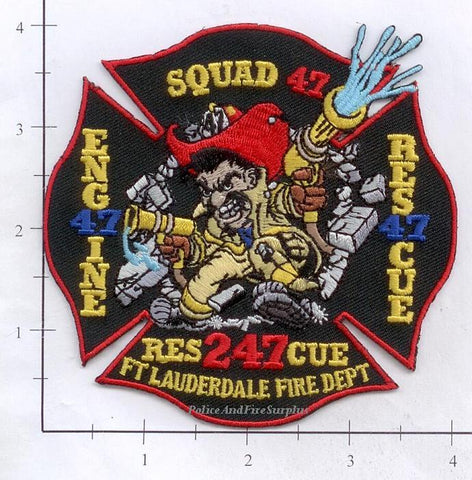 Florida - Fort Lauderdale Engine 47 Squad 47 Rescue 47 Rescue 247 Fire Dept Patch v1
