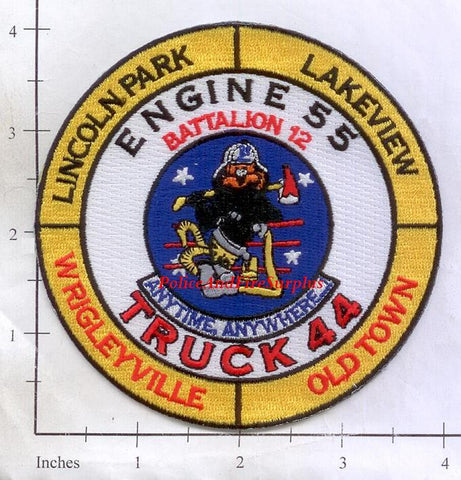 Illinois - Chicago Engine  55, Truck 44, Battalion 12 Fire Dept Patch