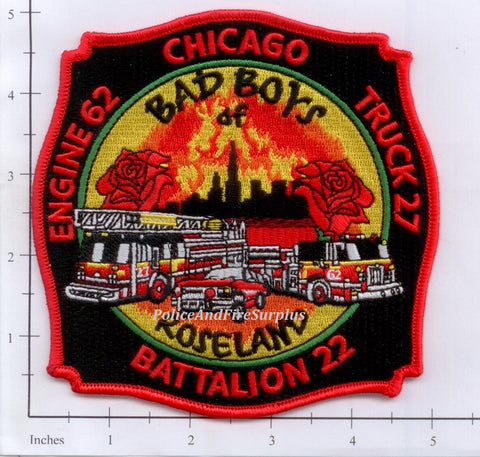 Illinois - Chicago Engine  62 Truck 27 Battalion 22 Fire Dept Patch v1