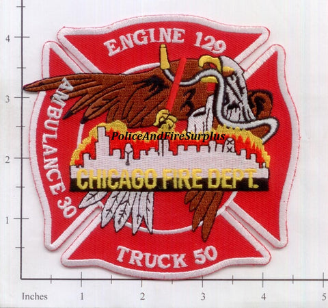 Illinois - Chicago Engine 129 Truck 50 Ambulance 30 Fire Dept Patch