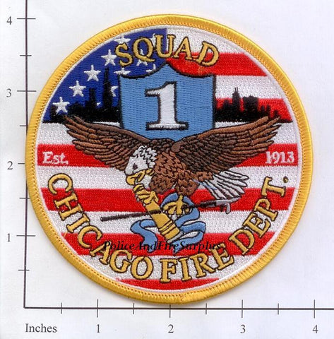 Illinois - Chicago Squad 1 Fire Dept Patch v2