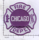 Illinois - Chicago  Fire Dept Patch v9 - Purple Cancer Awareness Fund Raiser