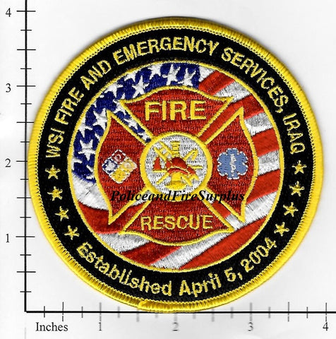 Iraq - Wackenhut Services International Fire and Emergency Services Fire Rescue Patch v2