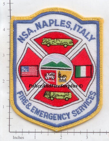Italy - Naples Naval Support Activity Fire & Emergency Services Fire Dept Patch v2