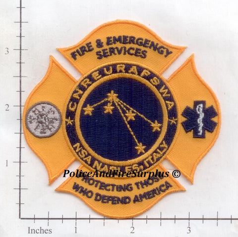 Italy - Naples Naval Support Activity Fire & Emergency Services Fire Dept Patch v4