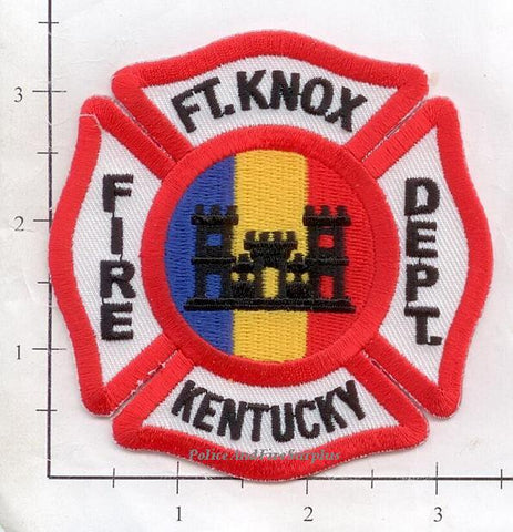 Kentucky - Fort Knox Fire Dept Patch v2 Square Castle Peaks