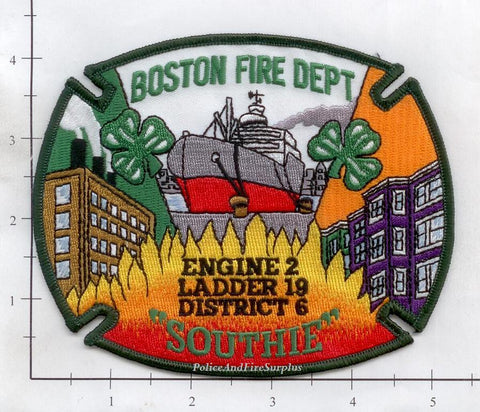 Massachusetts - Boston Engine  2 Ladder 19 District 9 Fire Dept Patch v2