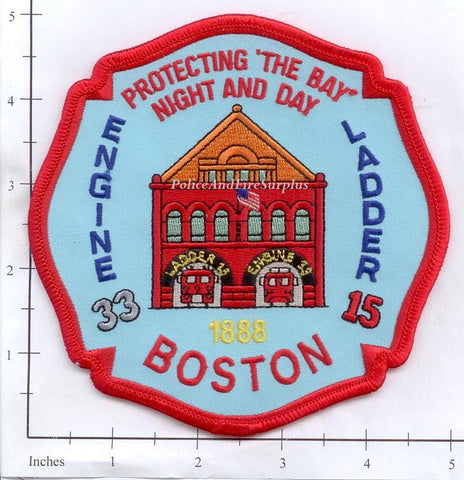 Massachusetts - Boston Engine 33 Ladder 15 Fire Dept Patch v1