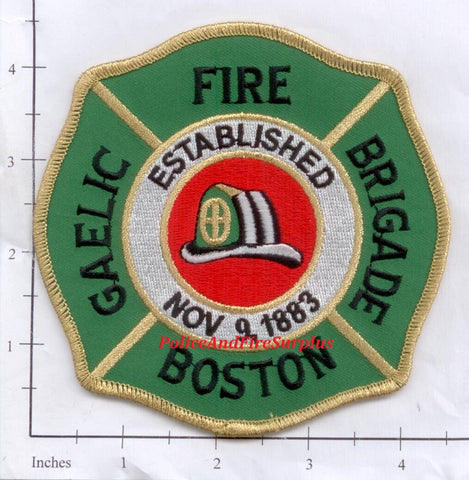 Massachusetts - Boston Gaelic Fire Brigade Fire Dept Patch v2