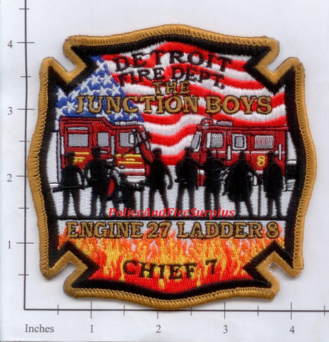 Michigan - Detroit Engine 27 Ladder 8 Chief 7 Fire Dept Patch v2