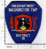 New Jersey - Washington Township District 10 Fire Dept Patch