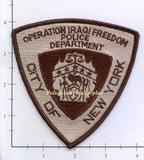 New York City Operation Iraqi Freedom Police Dept Patch