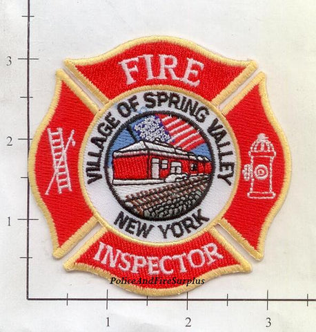 New York - Spring Valley Fire Inspector Fire Dept Patch v2 Fully Embroidered