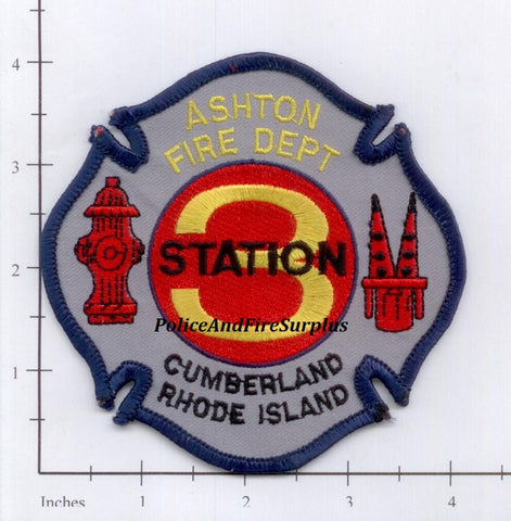 Rhode Island - Ashton Fire Dept Station 3 Dept Patch