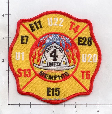 Tennessee - Memphis Battalion  4 Fire Dept Patch