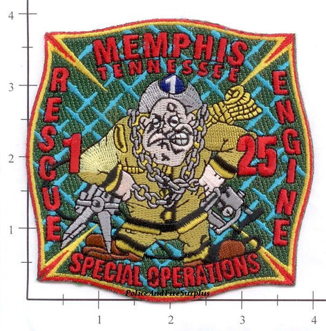 Tennessee - Memphis Engine 25 Rescue 1 Special Operations Fire Dept Patch