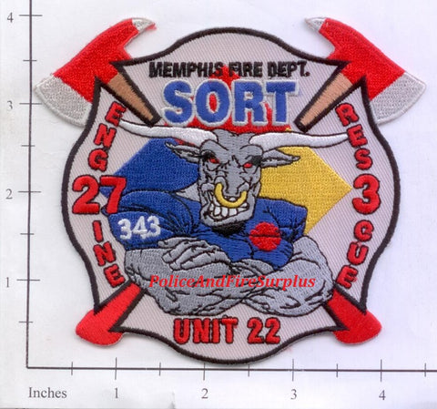 Tennessee - Memphis Engine 27 Rescue 3 Unit 22 Special Operations Fire Dept Patch v2
