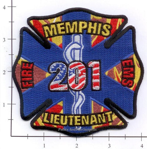 Tennessee - Memphis Lieutenant 201 Fire Dept Patch