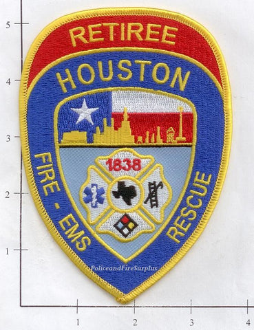 Texas - Houston Fire Dept Patch Retiree