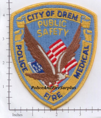 Utah - Orem Public Safety, Police, Fire, Medical Patch