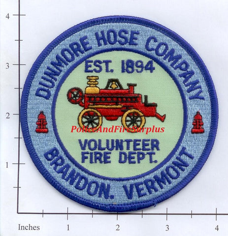 Vermont - Dunmore Hose Company Volunteer Fire Dept Patch
