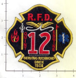 Virginia - Richmond Engine 12 Quint 12 Fire Dept Patch