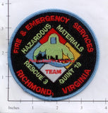 Virginia - Richmond Haz Mat Team, Rescue 3, Quint 13 Fire Dept Patch