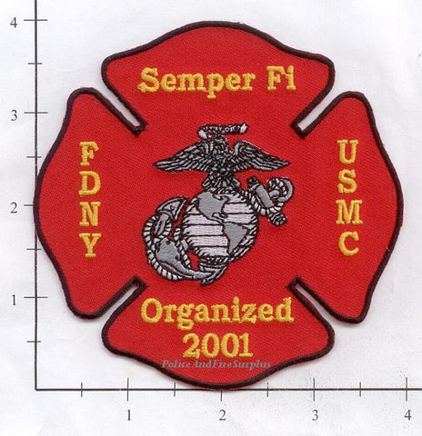 New York City USMC Marine Corps Fire Dept Patch v1