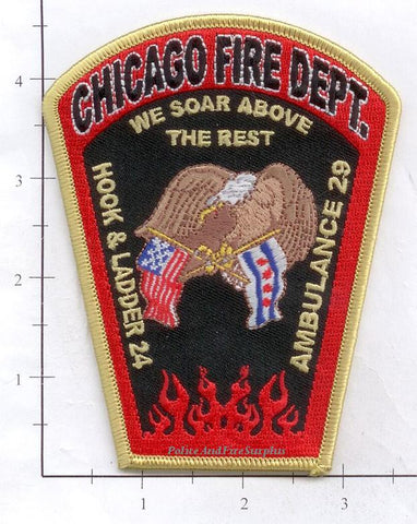 Illinois - Chicago Ladder 24 Ambulance 29 Fire Dept Patch