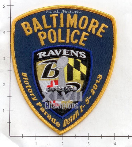 Maryland - Baltimore Police Ravens Victory Parade 2013 Patch