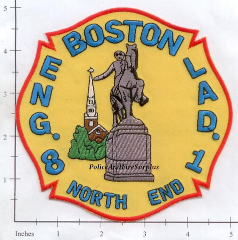 Massachusetts - Boston Engine  8 Ladder 1 Fire Dept Patch v1