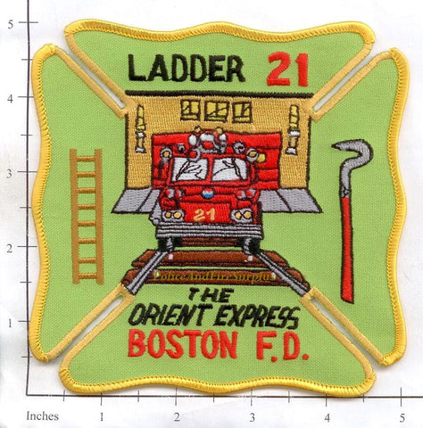 Massachusetts - Boston Ladder 21 Fire Dept Patch v2